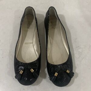 Women’s Nicole Black Tassel Ballet Flats Size 9